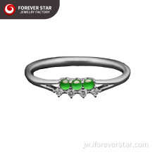 Sun Green Warna Icy Jadeite Engagement Ring